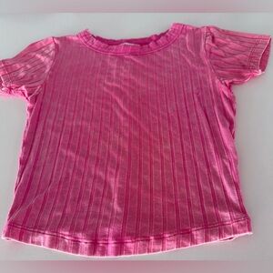 ZENANA Acid Washed Ribbed Crew Neck Top